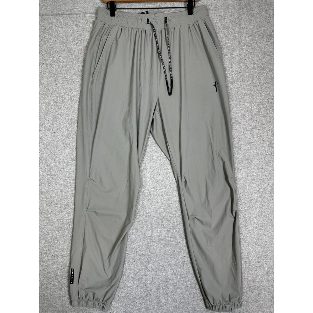 Three Nails Joggers Men XL Gray Training Activewear Pants